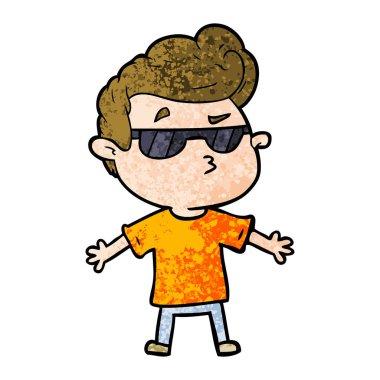 vektör çizim karikatür cool adam