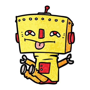 Çizgi film robotunun vektör çizimi 