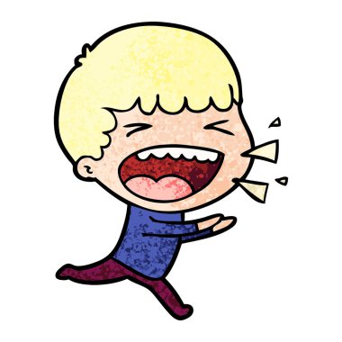 adam gülüyor karikatür vektör çizim