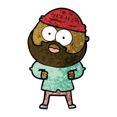 vektör çizim karikatür sakallı adam