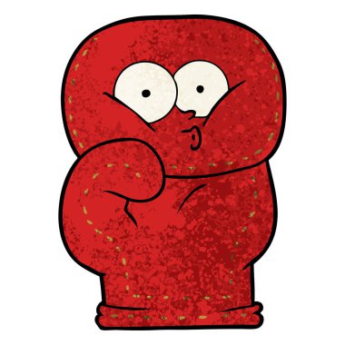 Çizgi film boks eldiveninin vektör çizimi