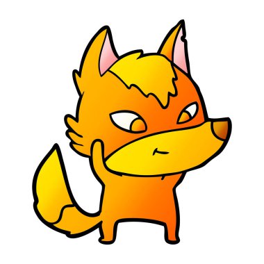 Tilki çizgi film karakteri vektör çizim