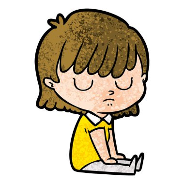 Çizgi filmdeki kadının vektör çizimi