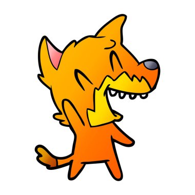 Tilki çizgi film karakteri vektör çizim