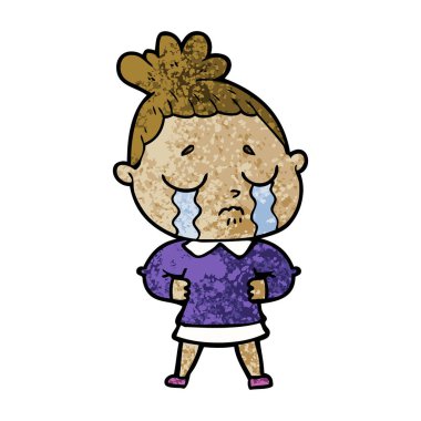 vektör çizim karikatür ağlayan kadın