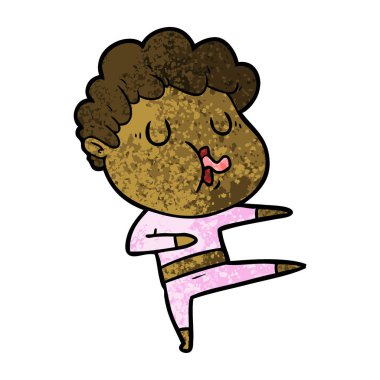  vektör çizim karikatür adam şarkı