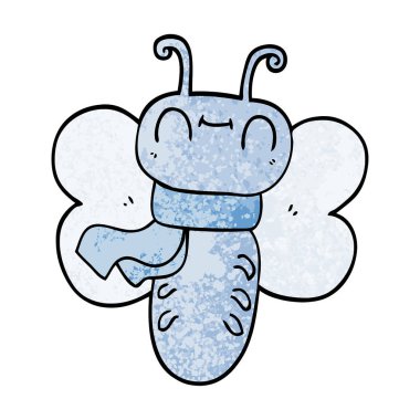 Komik karikatür kelebek vektör çizim