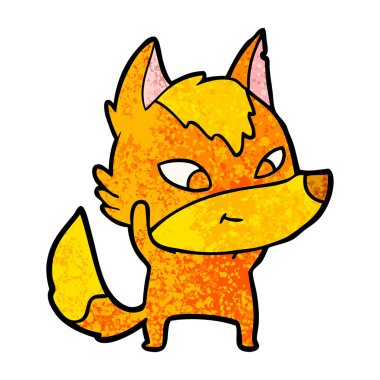 Tilki çizgi film karakteri vektör çizim