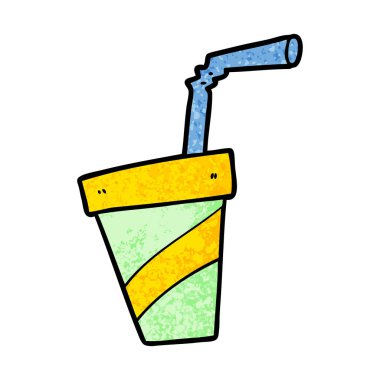 çizgi film soda içecek vektör çizim 
