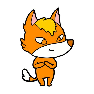 Tilki çizgi film karakteri vektör çizim