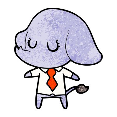 vektör çizim sevimli çizgi fil