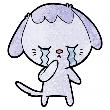 vektör çizim karikatür ağlayan köpek