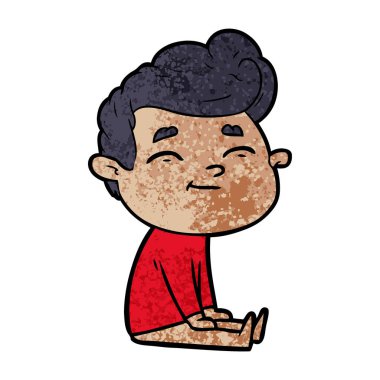 mutlu çizgi film adam vektör çizim