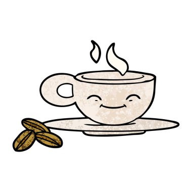 vektör çizim karikatür espresso kupa