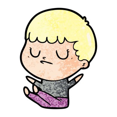 vektör çizim karikatür huysuz çocuk