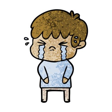 vektör çizim karikatür çocuk ağlıyor