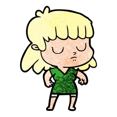 vektör çizim karikatür kayıtsız kadın