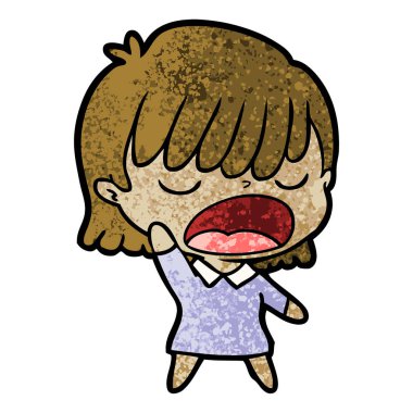 vektör çizim karikatür kadın söz