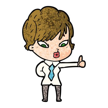 Çizgi filmdeki kadının vektör çizimi