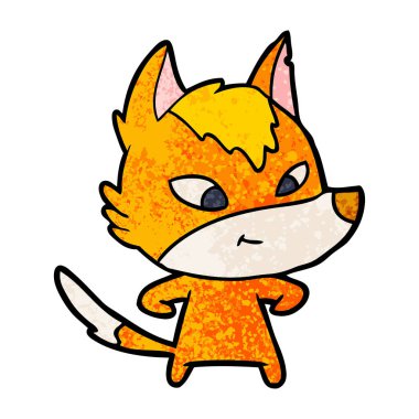 Tilki çizgi film karakteri vektör çizim
