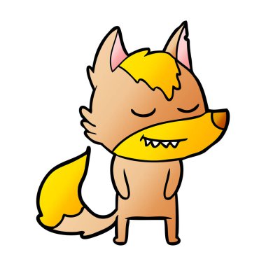 Tilki çizgi film karakteri vektör çizim