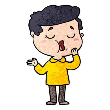  vektör çizim konuşuyor karikatür adam