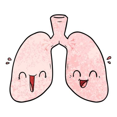 vektör çizim karikatür akciğer