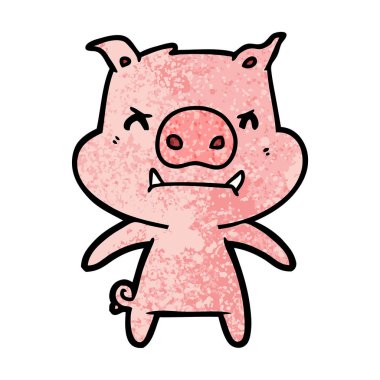 kızgın çizgi film domuz vektör çizim