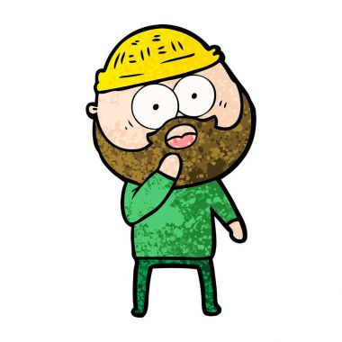 şok sakallı adam vektör çizim