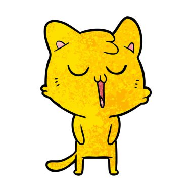 vektör çizim karikatür kedi şarkı