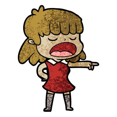 vektör çizim karikatür kadın söz