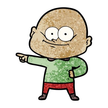 karikatür kel adam bakıyor