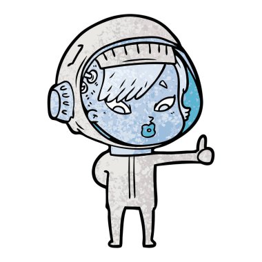 vektör çizim karikatür astronot kadın