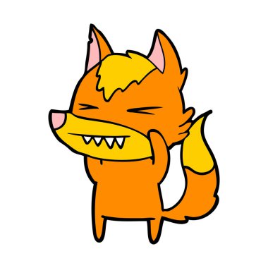 Tilki çizgi film karakteri vektör çizim