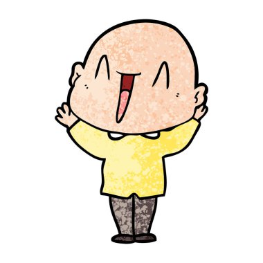 mutlu karikatür kel adam