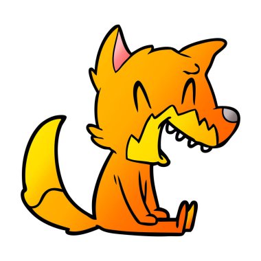 Tilki çizgi film karakteri vektör çizim