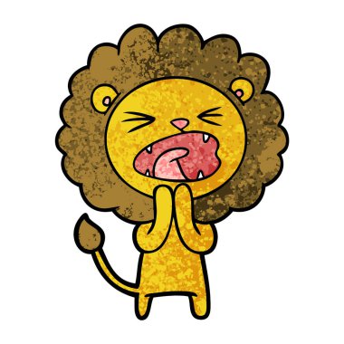 Çizgi film aslanının vektör çizimi