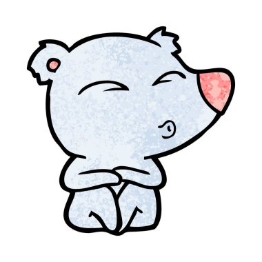 vektör çizim karikatür ayı ıslık