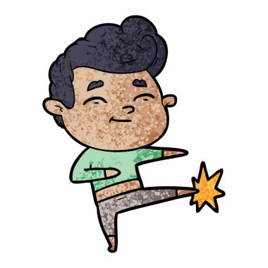 mutlu çizgi film adam vektör çizim