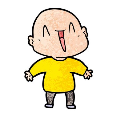 mutlu karikatür kel adam