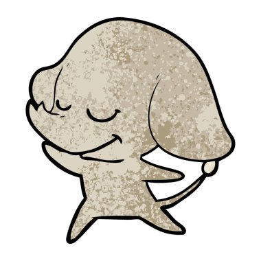 vektör çizim karikatür fil gülümseyen