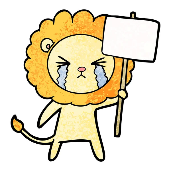 Εικονογράφηση Διάνυσμα Καρτούν Κλάμα Λιοντάρι — Διανυσματικό Αρχείο