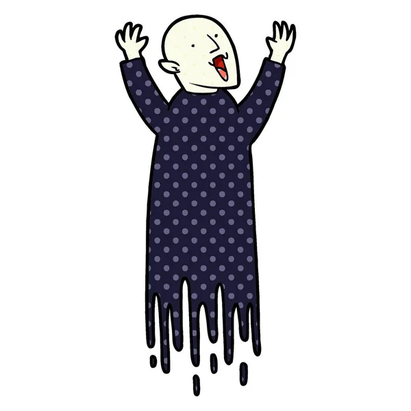 Vector Illustration Spooky Cartoon Vampire — Stock Vector