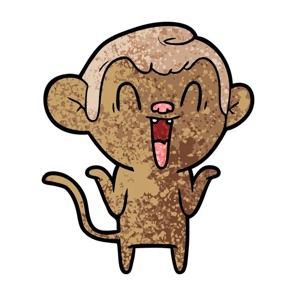Ilustração Vetorial Desenho Animado Rindo Macaco —  Vetores de Stock