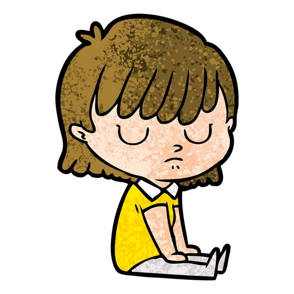 Çizgi filmdeki kadının vektör çizimi