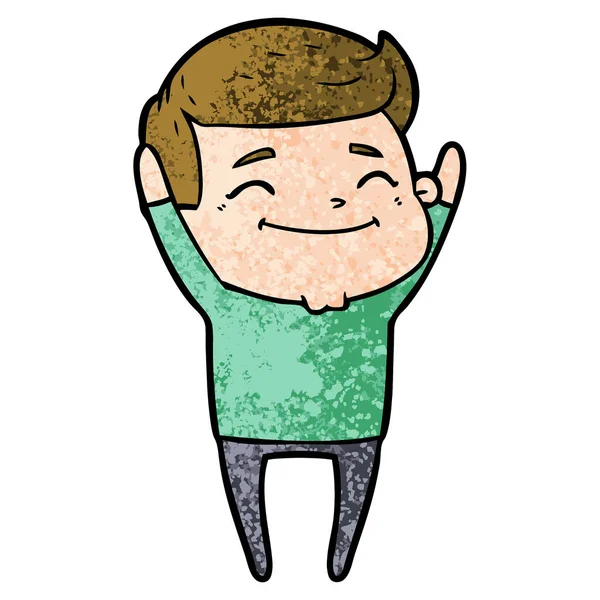 Ilustración Vectorial Hombre Dibujos Animados Feliz — Vector de stock