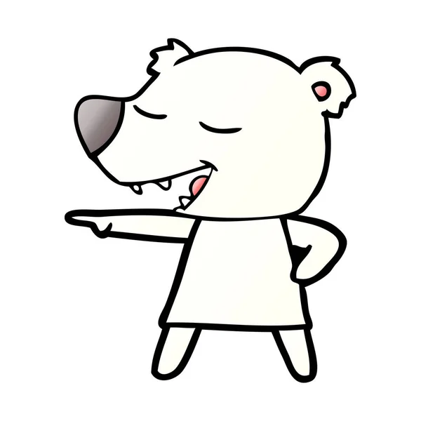 Gelukkig Polar Bear Cartoon — Stockvector