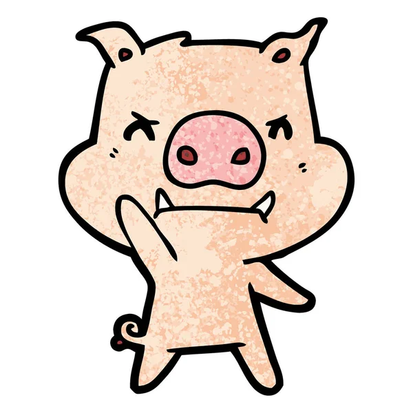 kızgın çizgi film domuz vektör çizim