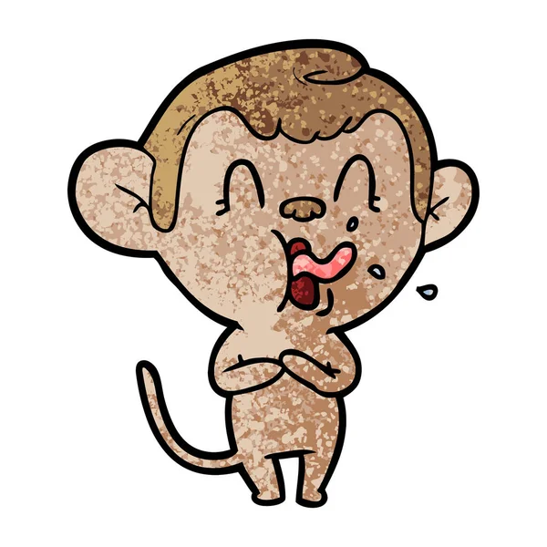 白で隔離を示す漫画猿のベクトル イラスト — ストックベクタ