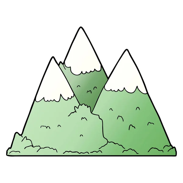 Vector Illustration Cartoon Mountains — Stock Vector